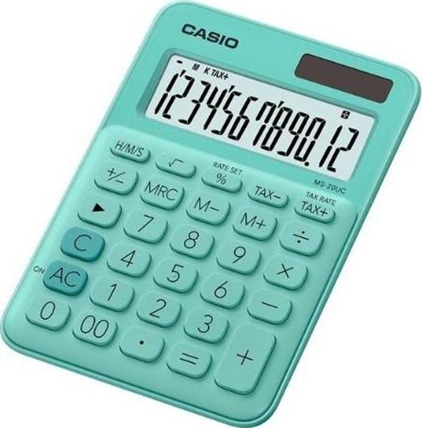 Casio 12 Hane Yeşil Masa Üstü Hesap Makinesi - Image 1
