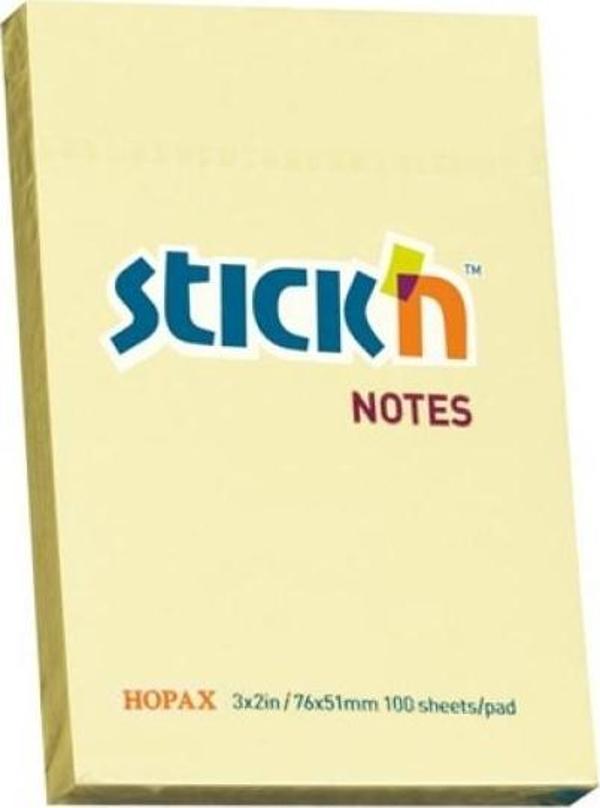 Hopax Stickn 21006 Yapışkanlı Not Kağıdı 100 Yaprak 76Mm X 51Mm Sarı (12 Koçan) - Image 1