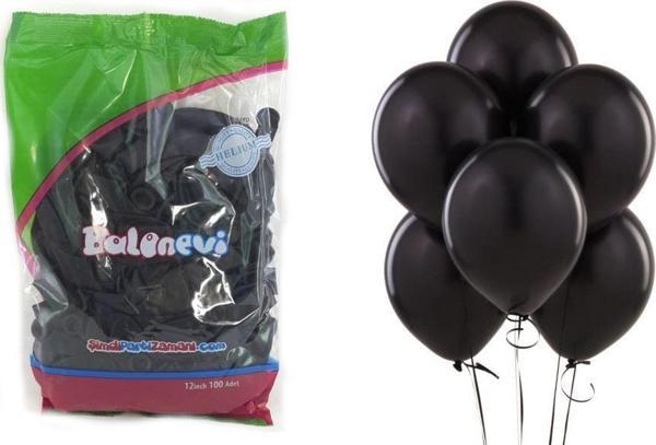 Bafix 12" Baski Balonu Metalik Siyah BBM12100-07 (100 Lü Paket) - Image 1