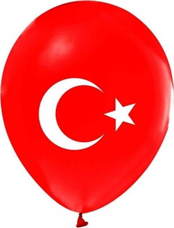 Bafix Balon 1+1 Ayyıldız Baskılı 12" (100 Lü Paket) - Image 1
