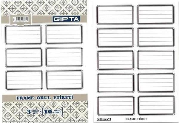 Gıpta Frame Siyah Okul Etiketi 3 Yaprak 2947 - Image 1