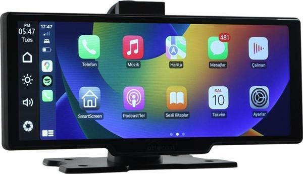 Ottocast 10" Taşınabilir Apple Carplay - Android Auto, Ön & Arka Kameralı Araç Multimedya - Image 1