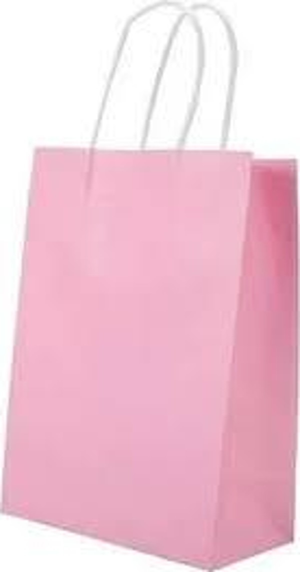 Umur Karton Hediye Çantası 9X18X23Cm Beyaz Pembe 70 Gram 30012879 (50 Li Paket) - Image 1
