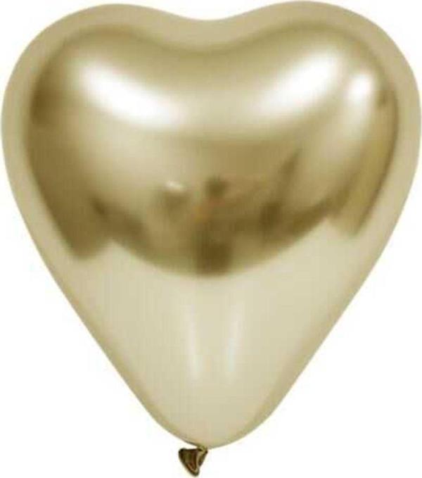 Bafix Balon 12" Krom Kalp Gold (50 Li Paket) - Image 1
