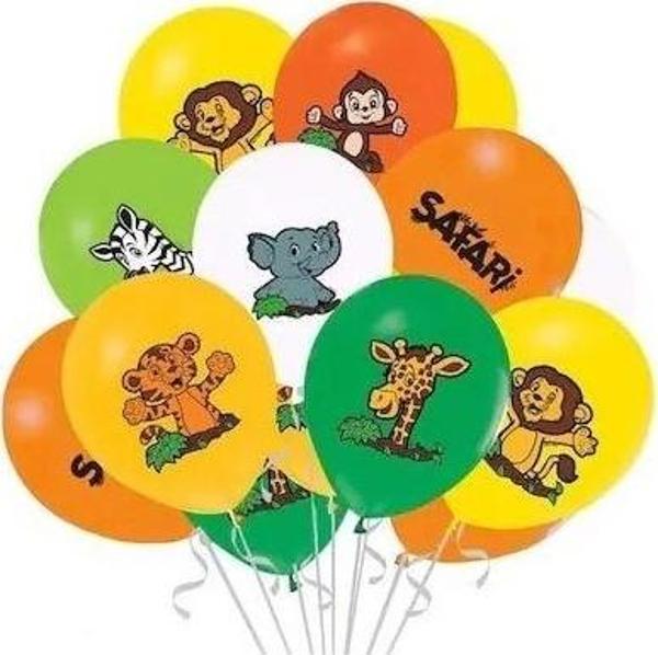 Bafix Balon 4+1 Safari Baskılı 12 Inç (8 Li Paket) BMB1112TSF8051 - Image 1