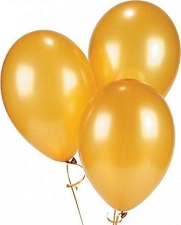 Bafix Balon Metalik Altın Renkli 100 Lü (1 Paket 100 Adet) - Image 1