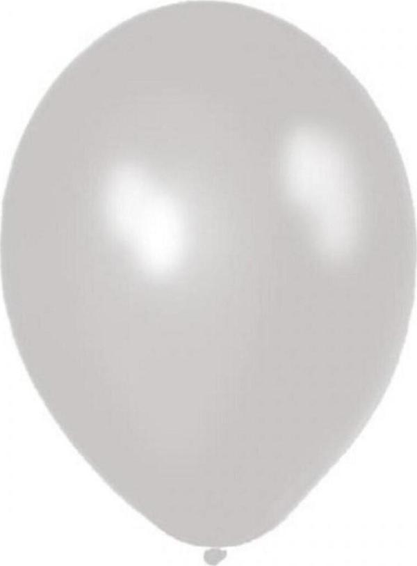 Bafix Balon Metalik Beyaz 12" BBM12100-01 (100 Lü Paket) - Image 1
