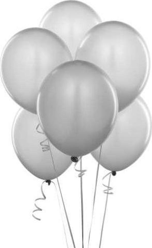 Bafix Balon Metalik Gümüş Renkli 100 Lü (1 Paket 100 Adet) - Image 1