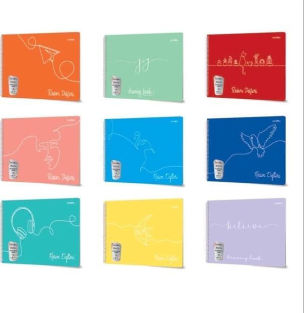 Çınar Spiralli Resim Defteri Pp Kapak 17x24Cm 25 Yaprak (12 Li Paket) - Image 1