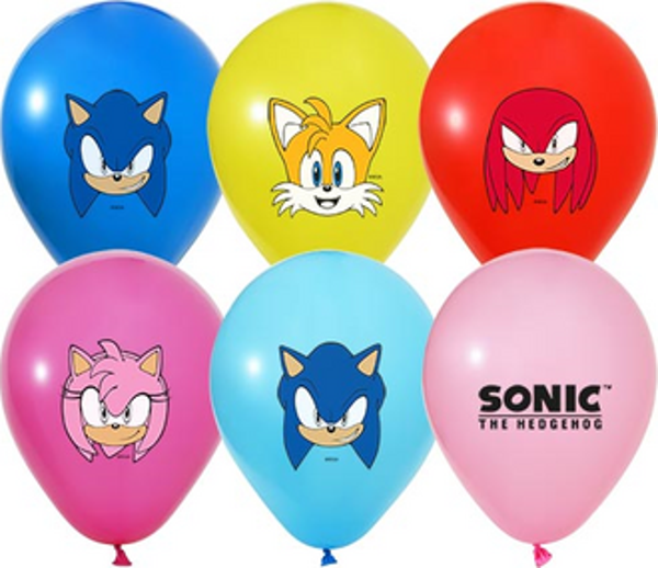 Bafix Balon 4+1 Sonic Baskılı 12 Inc (8 Li Paket) - Image 1