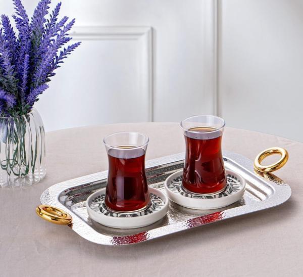 Emsan Akasya Çay Tepsisi Gold - Image 1