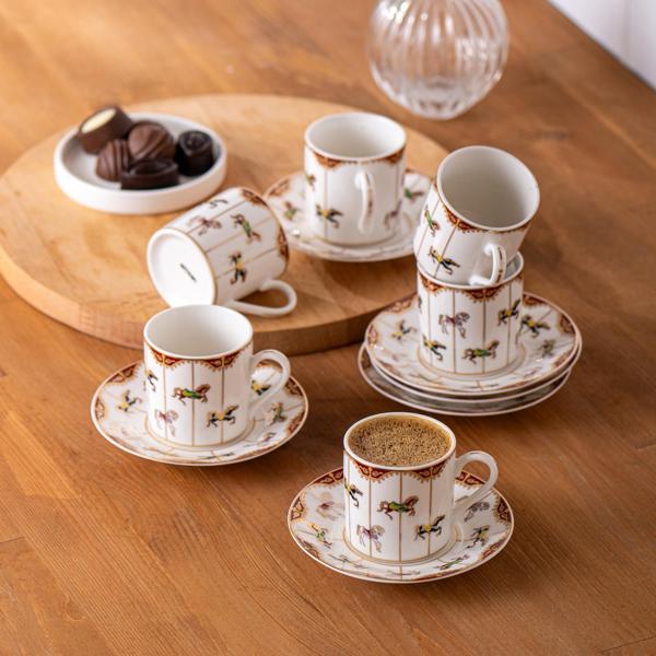 Emsan Atlıkarınca 6 Kişilik Kahve Fincan Takımı 80 Ml - Image 1