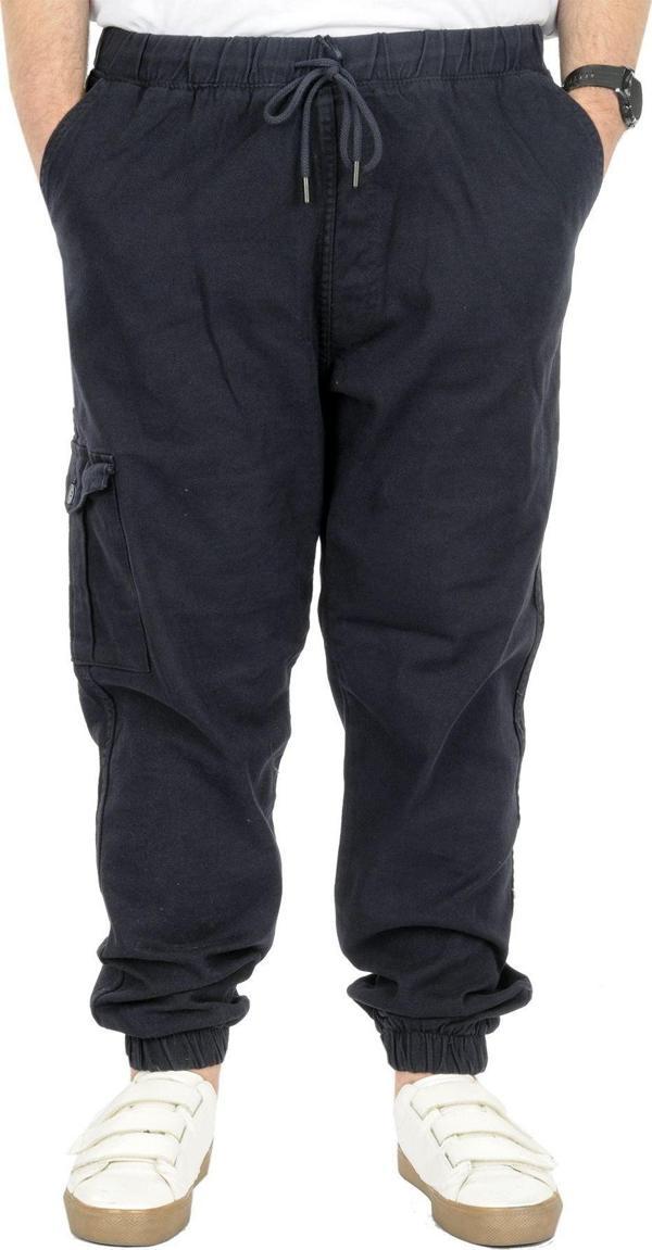 Modexl Büyük Beden Erkek Gabardin Kargo Jogger Pantolon Doğa 21927 Lacivert - Image 1
