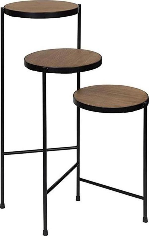 Salon Çiçeklik 3 Katlı Ahşap Çiçek Sehpası - Image 1