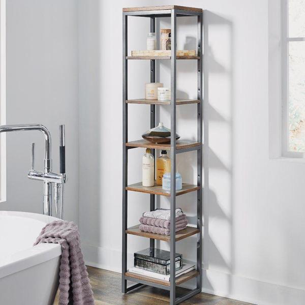 Banyo Havluluk Raf Açık Raflı Banyo Dolabı Ahşaplı Raf - Image 1
