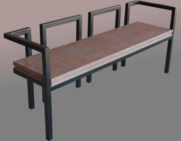 Bank Oturma Yeri Metal Demir Ayak Ahşap Bank Oturak - Image 1