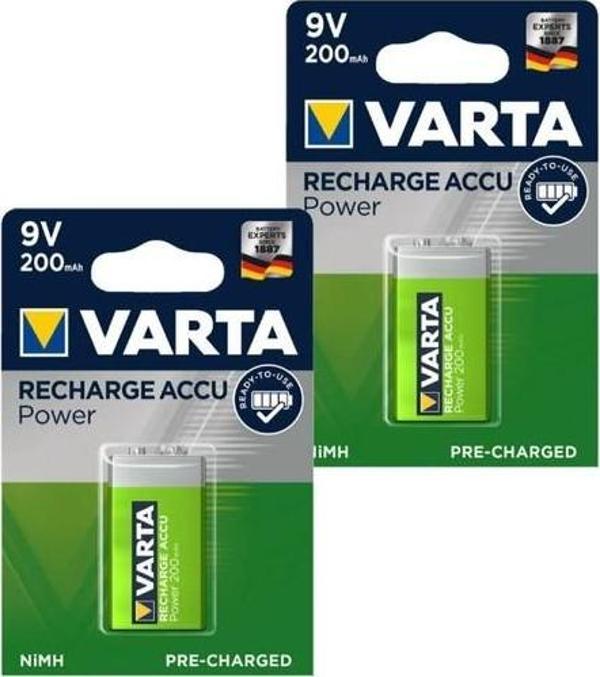 Varta Ready 2 Use 9V 200 mAh Şarj Edilebilir Pil 2 Adet - Image 1