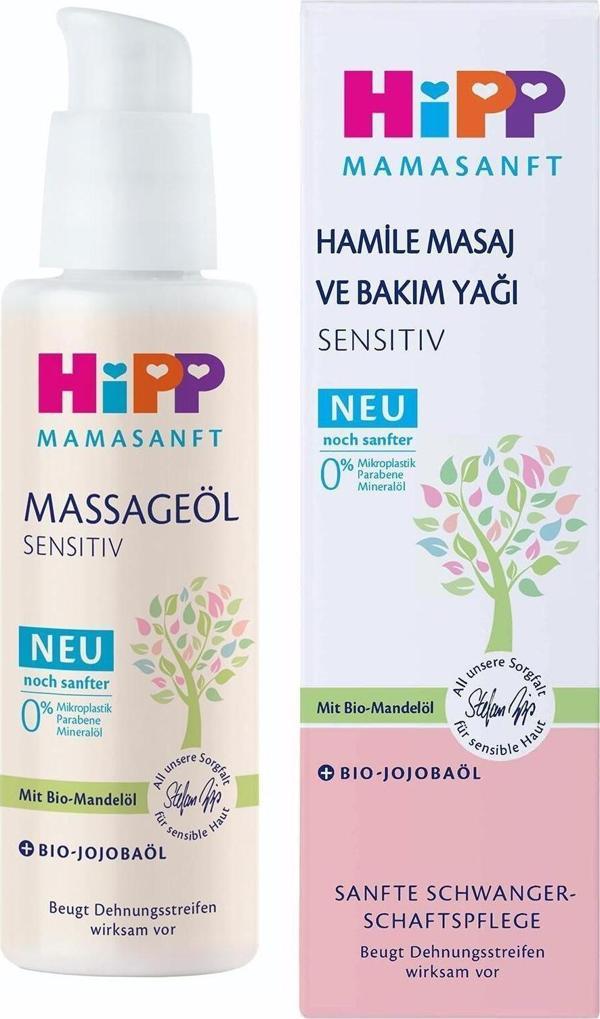 Hipp Mamasanft Hamile Masaj ve Bakım Yağı Sensitiv 100 ml - Image 1