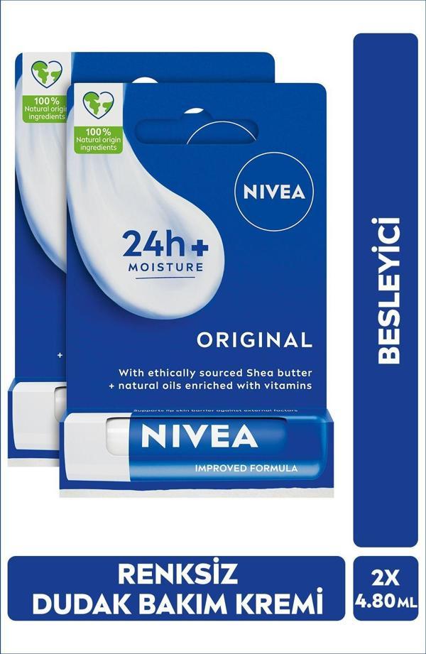 Nivea Essential Care Dudak Bakımı Stick 4.8 G x 2 - Image 1