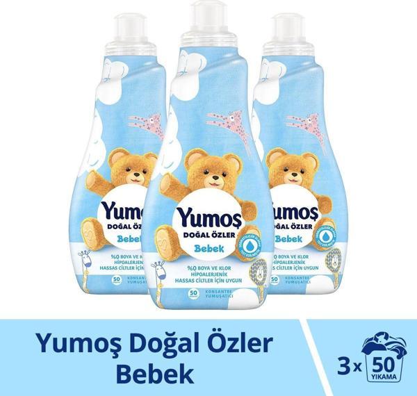 Yumoş Doğal Özler Konsantre Çamaşır Yumuşatıcısı Bebek 1200 ml x3 - Image 1