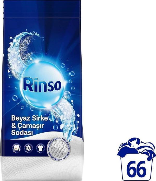 Rinso Beyaz Sirke ve Çamaşır Sodası Beyazlar Için Toz Deterjan 10 kg - Image 1