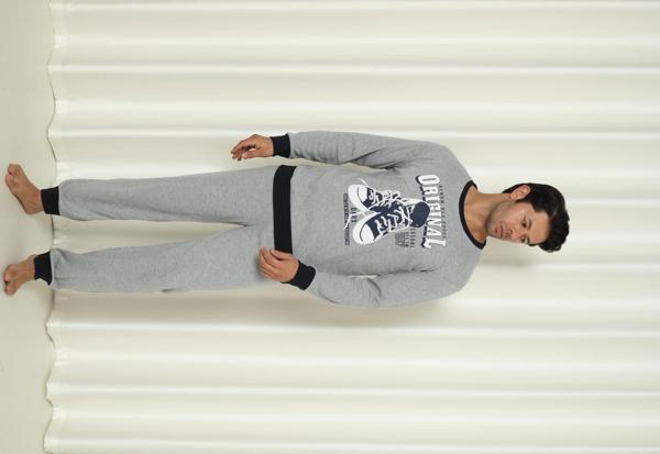 Falkom 5011 İnterlok Kalın Kışlık  Baskılı Erkek Ev Pijama Takımı - Image 1