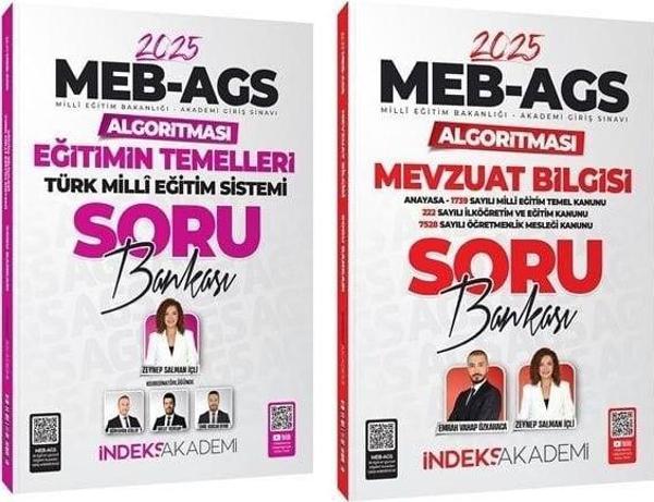 İndeks Akademi 2025 MEB-AGS Algoritması Eğitimin Temelleri + Mevzuat Bilgisi Soru Bankası 2 li Set - İndeks Akademi Yayıncılık - Image 1