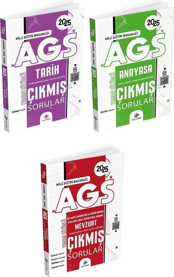 Dizgi 2025 MEB AGS Tarih+Anayasa+Mevzuat Bilgisi Çıkmış Sorular Konularına Göre 3 lü - Dizgi Kitap Yayınları - Image 1