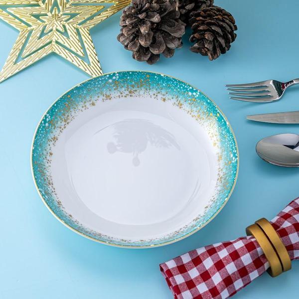 İstanbul Porselen Starlight Fine Bone New Year Yılbaşı Çukur Tabak 22 Cm - Image 1