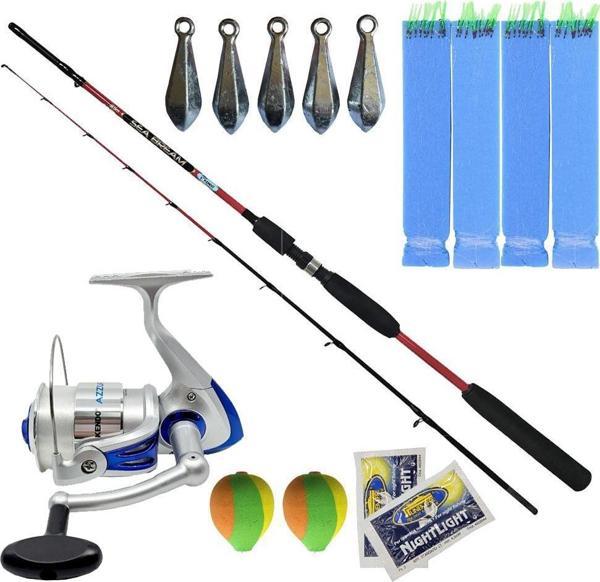 Kendo Azurro 6000 3BB Olta Makinesi Sea Bream 1.80m up to 150gr 2 Parça Olta Kamışı-2 Fosfor-2  - Image 1