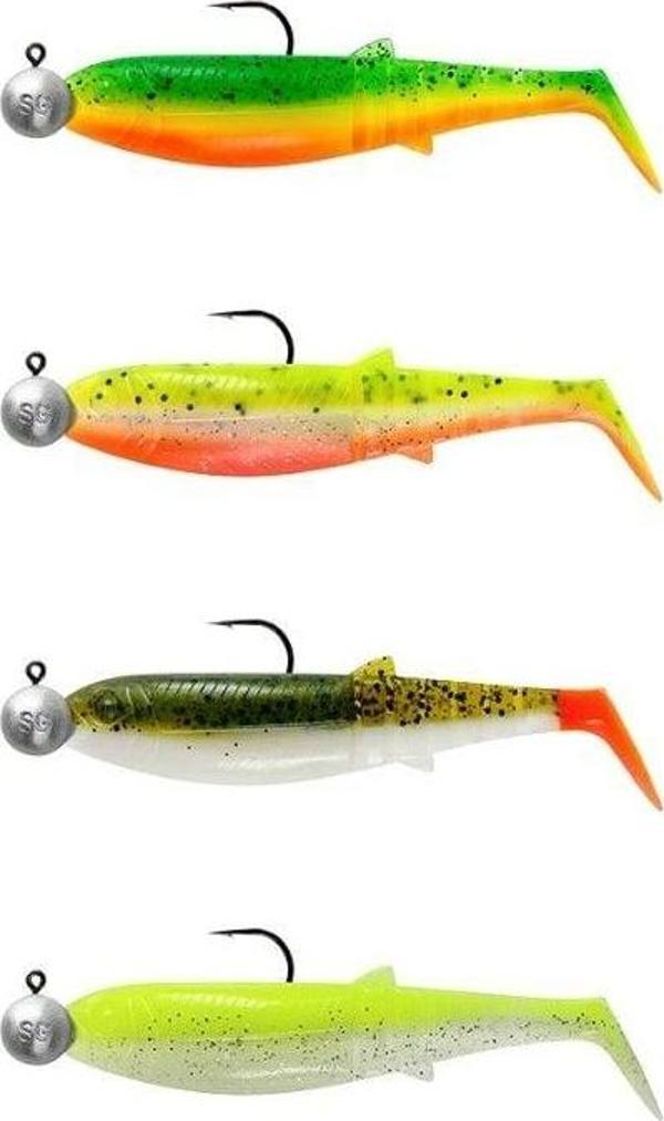 Savage Gear Cannibal Shad 6.8cm 3gr+5gr #1/0 Dark Water 4+4 Adet Sahte Balık - Image 1