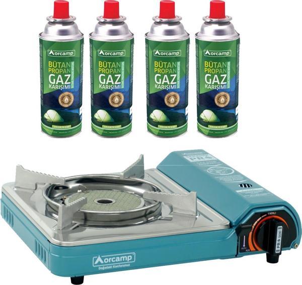 Orcamp Seramik Pro Portatif Ocak + 4 Adet Kartuş Seti - Image 1