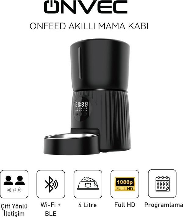 Onvec Onfeed Siyah Akıllı Mama Kabı - Image 1