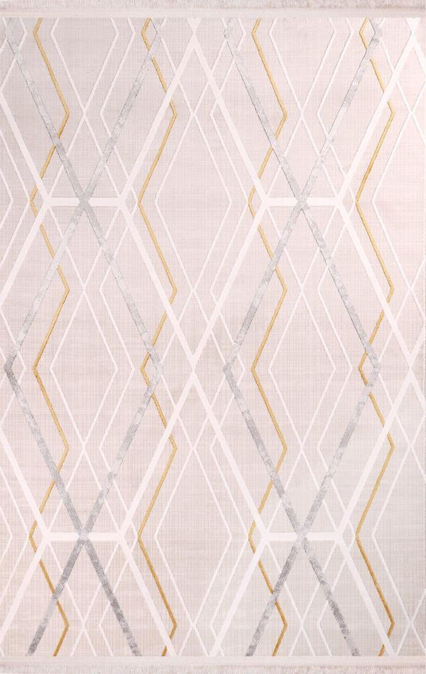 Nexus Halı Olympia 4051 Gold Gri Modern Çizgi Desen Halı - Image 1