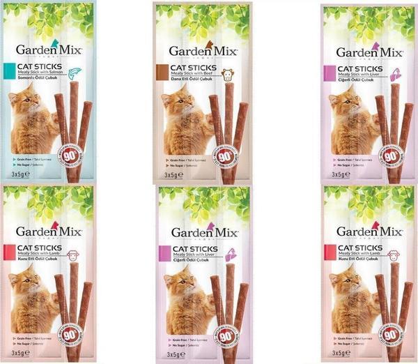 Gardenmix Karışık Kedi Stick Ödül 3*5g X 6 ADET - Image 1