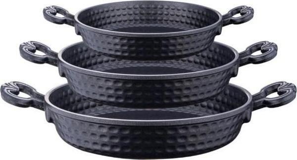 Bambum Pade 3'lü 18-20-22 cm Yuvarlak Döküm Sahan Seti - Image 1