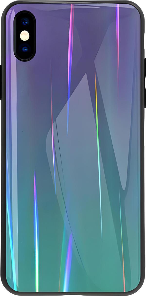 iPhone XS Max Kılıf Renkli Desenli Friz Cam Kılıf - Image 1