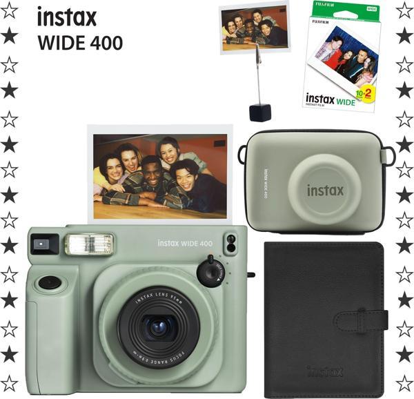 Instax Wide 400 Yeşil Fotoğraf Makinesi 20'li Film Eva Çanta Kıskaç ve Deri Albüm Hediye Seti-FOTSI0 - Image 1