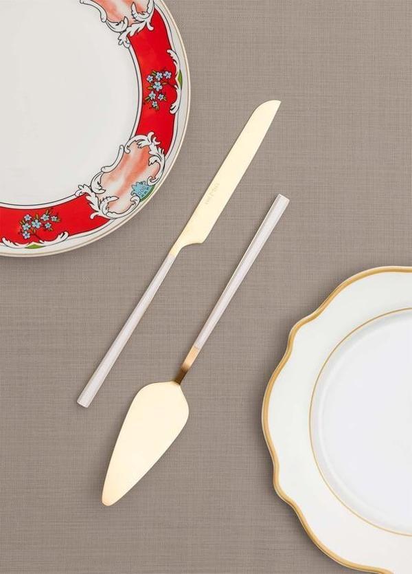 The Mia Bianco Pasta Servis Takımı Gold 2 Parça CKB 0250 - Image 1