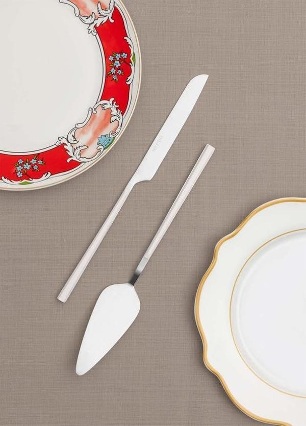 The Mia Bianco Pasta Servis Takımı Gümüş 2 Parça CKB 0249 - Image 1