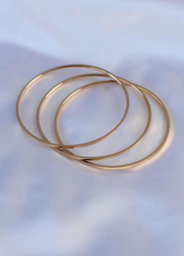 Celira Çelik Gold Renk Ajda Model Kadın 65 mm Bilezik Bileklik - Image 1