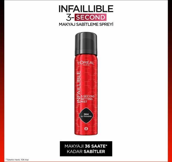 L'Oréal Paris Infaillible 3-Second Makyaj Sabitleme Spreyi - Image 1