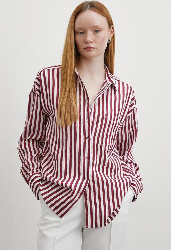 Multi Çizgili Cepli Gömlek Bordo - Image 1