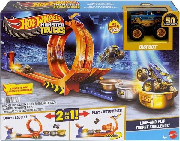 JBX64 Hot Wheels Monster Trucks Döngü ve Takla Bigfoot Oyun Parkuru - Image 1