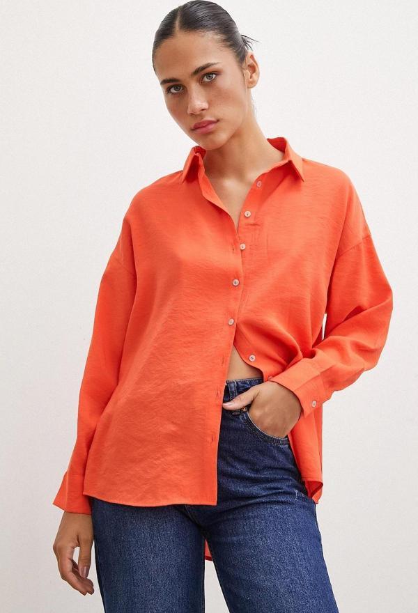 Basic Modal Gömlek Oranj - Image 1