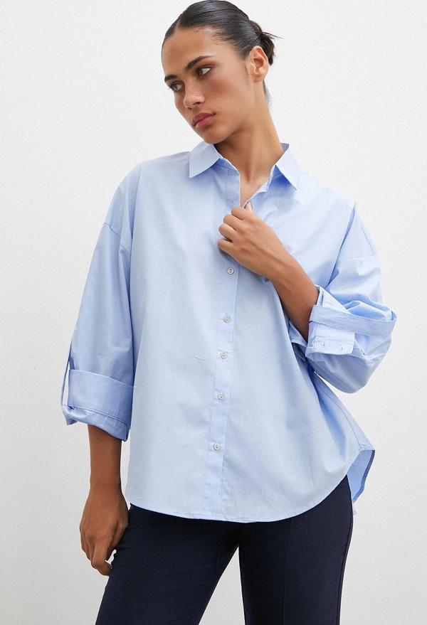 Kol Apoletli Gömlek Mavi - Image 1
