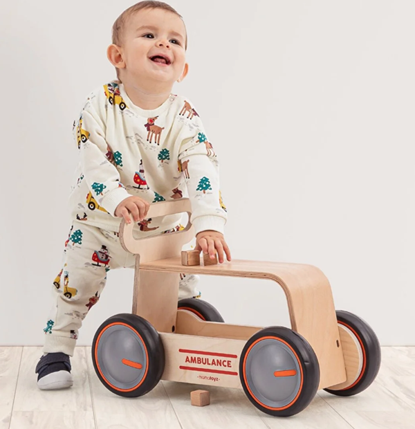 Mamatoyz 03DWA Driveme Wood Ambulans Yürüteç – Bin Sür – Oyuncak Deposu - Image 1