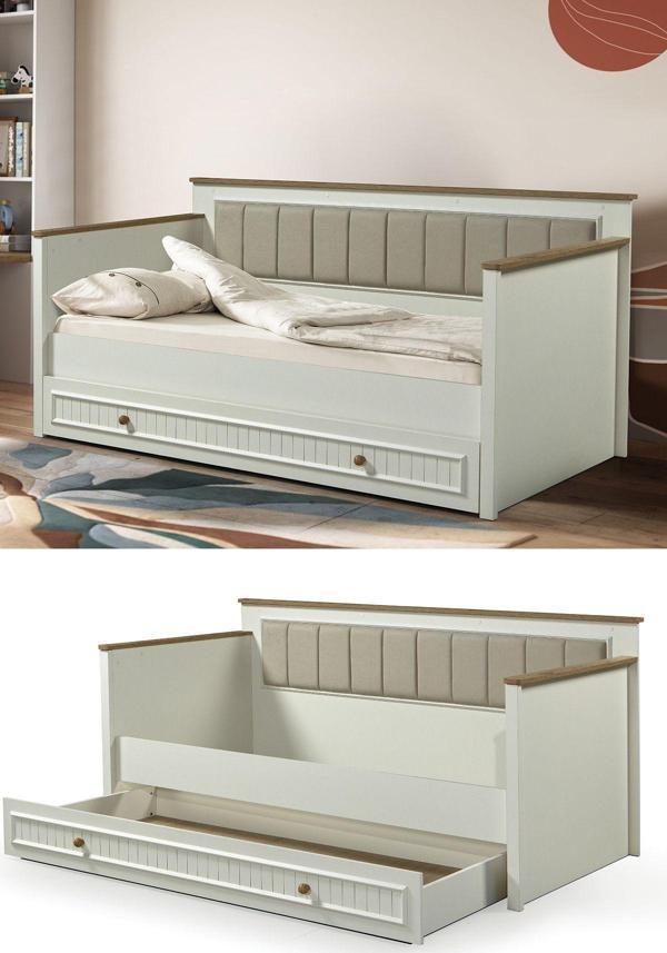 Moderniya Mobilya İnci Krem Yavrulu Premium Karyola (100X200) - Image 1