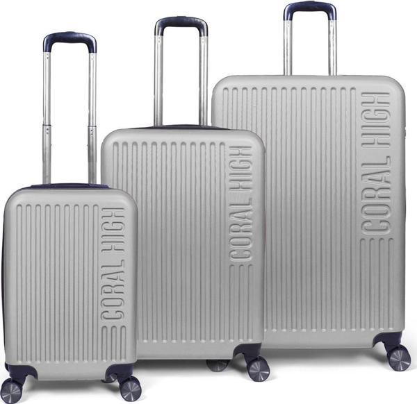 Coral High ABS Gümüş 3'lü Valiz Seti 16430 - Image 1