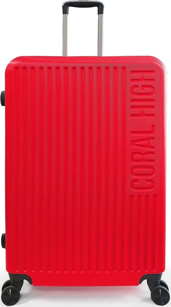 Coral High ABS Kırmızı Büyük Boy Valiz 16448 - Image 1